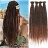 PORSMEER Extension per capelli ombre marrone da 60 cm, dreadlocks realizzate a mano, 20 ciocche, trecce sintetiche da 0,6 cm, dreadlocks hippie lisce, locs per capelli a uncinetto per donne