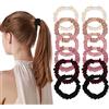 Generic Fasce per capelli in raso, morbide, elastiche, senza danni, design alto, ideali per coda di cavallo ricci, grandi ragazze