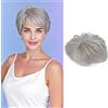 QIANCHUN Head Top - Parrucca di ricambio, 15 cm, con clip in capelli lisci e soffici, con riga laterale, con frangia (88H#)