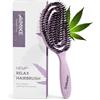 AIMIKE Spazzola per capelli, doppia spazzola per capelli con setole morbide di cinghiale e nylon per capelli fini, spazzola per capelli per migliorare la lucentezza e l'effetto crespo, spazzola per