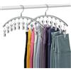 Volnamal Organizer per leggings per armadio, appendiabiti in metallo per pantaloni da yoga con rivestimento in gomma, confezione da 2 pezzi con 10 clip, per 20 leggings, appendiabiti salvaspazio da