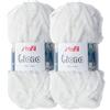 Stafil Filato Liana Effetto Morbida Ciniglia 100 g Set 2 Gomitoli Colore Bianco