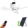 TRUYOK Ventilatore solare da soffitto con luce 20000 mAh batteria portatile ventilatore con gancio regolabile luci da soffitto con pannello solare e telecomando per cortili, gazebo, parasole, campeggio e