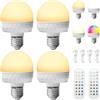 GBKDQQ Lampadina ricaricabile con telecomando, 4 pezzi, materiale PC, lampadina LED dimmerabile, E27, lampadina a LED RGB magnetica, lampadina a batteria con funzione temporizzazione, luce di