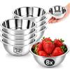 com-four® 8x Ciotoline per Salse in Acciaio Inox | Piccole ciotole per salse, creme, spezie e snack, set in acciaio inox