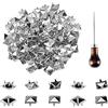 YJFY 200 Pezzi Borchie Punk abbigliamento in pelle scarpe rivetto rivetti in pelle punk Rivetti con Punte Studs Rivetti con punteruolo per Scarpe Braccialetto Gioielli Fai da Te creazione (10mm Argento)