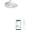 CREATE / WIND CLEAR EASY S/Ventilatore da soffitto con pale nascoste bianco con wifi e telecomando / 40W, Silenzioso, Ø50 cm, luce LED 3 temperature, temporizzatore, funzione estate-inverno