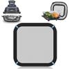 POFIBO Paraspruzzi in acciaio inox a maglia fine per Ninja CRISPi, accessori per friggitrice ad aria calda, protezione schizzi di grasso per Ninja CRISPi FN101EUGY, FN101EUST e FN101EUSG con silicone esterno