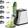 IDAMAKON Affettaverdure elettrico 5 in 1, affettatrice professionale in acciaio inox, multi affettatrice per verdure per casa e insalata, grattugia da cucina da 500 W con 5 lame in acciaio inox per formaggio