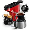 PHILIPS Domestic Appliances SENSEO Switch Macchina da Caffè a Cialde e Filtro, Tecnologia 2 in 1, Serbatoio dell'acqua da 1 L, 7 Tazze in una sola Volta, Colore Rosso (HD6592/85)