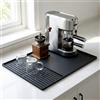 FuxFuis Tappetino per Macchina da Caffè con Bordo 2 in 1, Base per Caffettiera in Silicone 41 x 61 cm, Vassoio di Strizzatura Antiscivolo, Tappetino Scolapiatti da Appoggio Sotto la Caffettiera - Nero