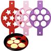 whatUneed Stampo in silicone per uova fritte, 3 pezzi, a forma di cuore, rotondo e stella, per risparmiare tempo di cottura, stampo isolato per biscotti, stencil da forno per uova fai da te, cupcake,
