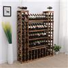 Pipi Zhu Portabottiglie Vino da terra - Scaffale per bottiglie di vino, armadietto divisorio per vetrine legno massello, espositore da piano, ripiano per organizer per vino per la casa/bar/banco,120*30*150cm
