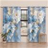 PETTI Artigiani Italiani - Tende a Pannelli per Interno con Anelli 2 Pezzi 140x280cm, Tenda Camera da Letto e Soggiorno Oscuranti Isolanti e Moderne, Floreale F13, 100% Made in Italy