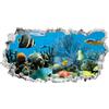 kina 3DA0019 Adesivo murale Arredo Casa Acquario Tropicale 3D - Misure 80x40 cm - Decorazione Parete, Adesivi per Muro, Carta da Parati