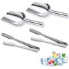 Queerelele Palette per ghiaccio e pinze per ghiaccio in Acciaio Inox,Paletta Per Ghiaccio,Paletta Per Farina,Pala Da Ghiaccio per Cucine, Bar, Buffet, Cereali, Farina, Grano, Cibo per Gatti, Cibo per Cani
