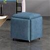 GAOXIAO Impilabile Divano Sedia Sgabello Nidificazione Ottomano, 5 in 1 Seduta Cubo Sgabello Poggiapiedi con Ruote, Sedia da Spogliatoio per Soggiorno Camera da Letto(Size:S/35cm,Color:Blu)