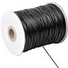 Tolenre 160m Filo Cerato per Bracciali, 1mm Cordoncino per Collane Cordino, Filo per Braccialetti Elastico, DIY Gioielli, Fili di Perline (Nero)