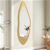 AAZZKANG Specchio irregolare a figura intera, grande, con cornice in legno, 120 x 40 cm, asimmetrico, per camera da letto, soggiorno, ingresso