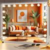 FENCHILIN Hollywood Specchio con Illuminazione e Retroilluminazione RGB Specchio da trucco con Illuminazione 20 Lampadine LED Dimmerabili Grande Specchio con Luce Vetro Temperato Bianco 100 x 80 cm