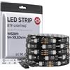 BTF-LIGHTING WS2811 IC=RGB IC Indirizzabile Dream Color Striscia LED 5M 30LED/m 10Pixel/m 150LED 50pixel Impermeabile IP65 Nero PCB Flessibile DC12V Effetto Inseguimento per la Decorazione Casa