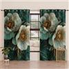 PETTI Artigiani Italiani - Tende a Pannelli per Interno con Anelli 2 Pezzi 140x280cm, Tenda Camera da Letto e Soggiorno Oscuranti Isolanti e Moderne, Floreale 06-19, 100% Made in Italy