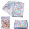 TOPCZY 50Pezzi Sacchetto Olografici Richiudibile Piatto Ermetico, 10.4x15cm Busta Trasparente in Alluminio Antiodore, Borsa con Chiusura Lampo in Mylar per Chicchi di Caffè Caramelle Biscotti