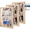 CABBEL Set di 3 cornici 30x40 cm in MDF con vetro acrilico infrangibile, ideale per poster e ritratti, colore naturale
