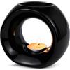 UAYNFY Lampada profumata per oli essenziali, fornello di incenso in ceramica nera, diffusore di oli essenziali, lampada profumata, bruciatore di incenso per interni, ufficio e yoga