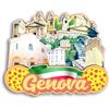 Quwsne Magnete da frigorifero Genova Italia, souvenir da viaggio, regali turistici 3D classici monumenti fatti a mano, decorazione per la casa, 1089