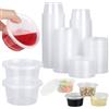 HOCUCHELAND 100 Pezzi Contenitori Plastica Piccoli, 100 ML Contenitori per Alimenti Piccoli Riutilizzabili, Mini Contenitori per Alimenti a Prova di Perdite per Salse, Intingoli, Spezie