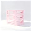 BWBNS Carino scatola portaoggetti di colore rosa, organizer da scrivania, per bagno, camera da letto, gioielli, per riporre piccoli oggetti (3 strati (17,9 x 13,3 x 15,5 cm)