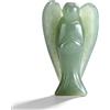 Cyrank Cristallo di guarigione dell'angelo custode, figurine tascabili dell'angelo della pace con figurine di angelo custode in cristallo di quarzo trasparente per la decorazione (Quarzo Avventurina Verde)