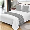 QRGMKL Tinta Unita Lavorato A Maglia Bed Runner Copriletto Diamond Bed Sciarpa Coperta di Lusso Biancheria da Letto Decor Divano Asciugamani per Camera da Letto e Hotel-Black||240X60cm for 1.8m Bed