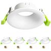 Aulaiyi Confezione da 4 Cornici Faretti da Incasso GU10 Bianco - con Design Anti-Abbagliamento - Foro Ø75-80mm - Per Ristrutturazione e Sostituzione - Lampadine Non Incluse