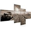 Runa Art Quadro XXL Macchina Route 66 200 x 100 cm Stampa D'Arte Murale Tela Non Tessuta Decorazione Soggiorno Camera Da Letto 600341b