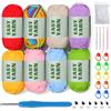 Riddur 8 Pezzi Easy Yarn per Principianti - 8 x 50 g Filato Spesso per Uncinetto, Filo per Magliette, Facile da Riconoscere