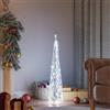 ACAGALA Lampada a forma di piramide a LED, 90 cm, illuminazione per Natale, interni ed esterni, in acrilico, decorazione natalizia illuminata, coni, luce bianca fredda, illuminazione natalizia con 8