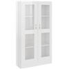 vidaXL Armadietto Vetrina Bianco Lucido 82,5x30,5x150 cm Multistrato