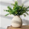 PORCER Vaso da fiori rustico in ceramica, 15 cm, grazioso bohémien, per decorazione domestica, vaso in terracotta per soggiorno, tavolo, mensola, decorazione per camino, casa colonica, bianco