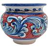 Sicilia Bedda - VASO IN CERAMICA SICILIANA - Decorazione Maioliche - Prodotto Artigianale di Alta Qualità (Blu e Rosso)