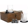 TRIXES Set regalo per bicchieri da whisky, set da degustazione di whisky per gli uomini, bicchieri da whisky, pietre da whisky, kit di sottobicchieri, la festa del papà, pensionamento regalo