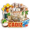 Quwsne Calamita da frigorifero Cadice Spagna magnete da frigorifero souvenir di viaggio città regali turistici 3D classici punti di riferimento artigianali fatti a mano decorazione della casa -3582