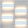 KICAAO 4pz LED Moderne Applique 12W Bianco Caldo 3000K, 28.5CM