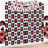 APUXXJUPA Casino Party Supplies, 2 pezzi Poker Stampa Frange Tende Metallizzato Lametta Lametta come Grand Entrance per decorazioni di compleanno rosse e nere, 3,3 x 6,6 ft