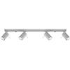 SOLLUX lighting Ring 4L Lampada da parete | Design moderno e minimalista, regolabile braccio e direzione della luce | Lampadina GU10 sostituibile, 4 x 40 W | Acciaio, grigio, 80 x 6 x 16 cm