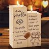 TheGiffter Regalo Sorella Compleanno, Candelabro a Forma di Cuore in Legno