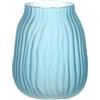 JAKY-Global JAKY Global, Vaso in vetro blu moderno, a coste, altezza 21 cm, decorazione per fiori, perfetto per casa, ufficio, tavolo della fattoria, centrotavola e vasi di vetro per fiori (blu, 21 cm)