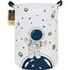 Hunrung - Grande cesta portabiancheria, leggera in tela, organizer per giocattoli, vestiti sporchi, pieghevole, impermeabile per dormitori, cameretta dei bambini, bagno