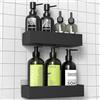 Diwoker Mensola Doccia Senza Foratura, 2 Pezzi Mensole Doccia, Organizer Bagno, Porta Shampoo Bagno Accessori (Nero, 2 Rectangles)